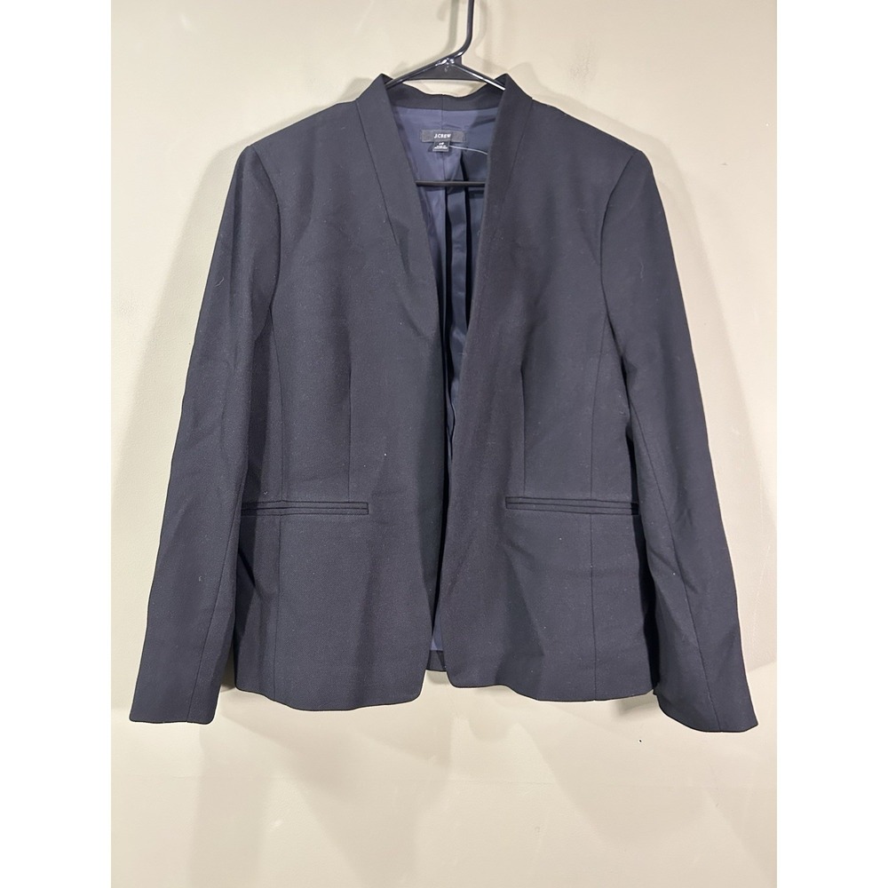 J.Crew 365 Going Out Blazer Womens Black Sz 14 Open Business Academia Office - Picture 2 of 12
